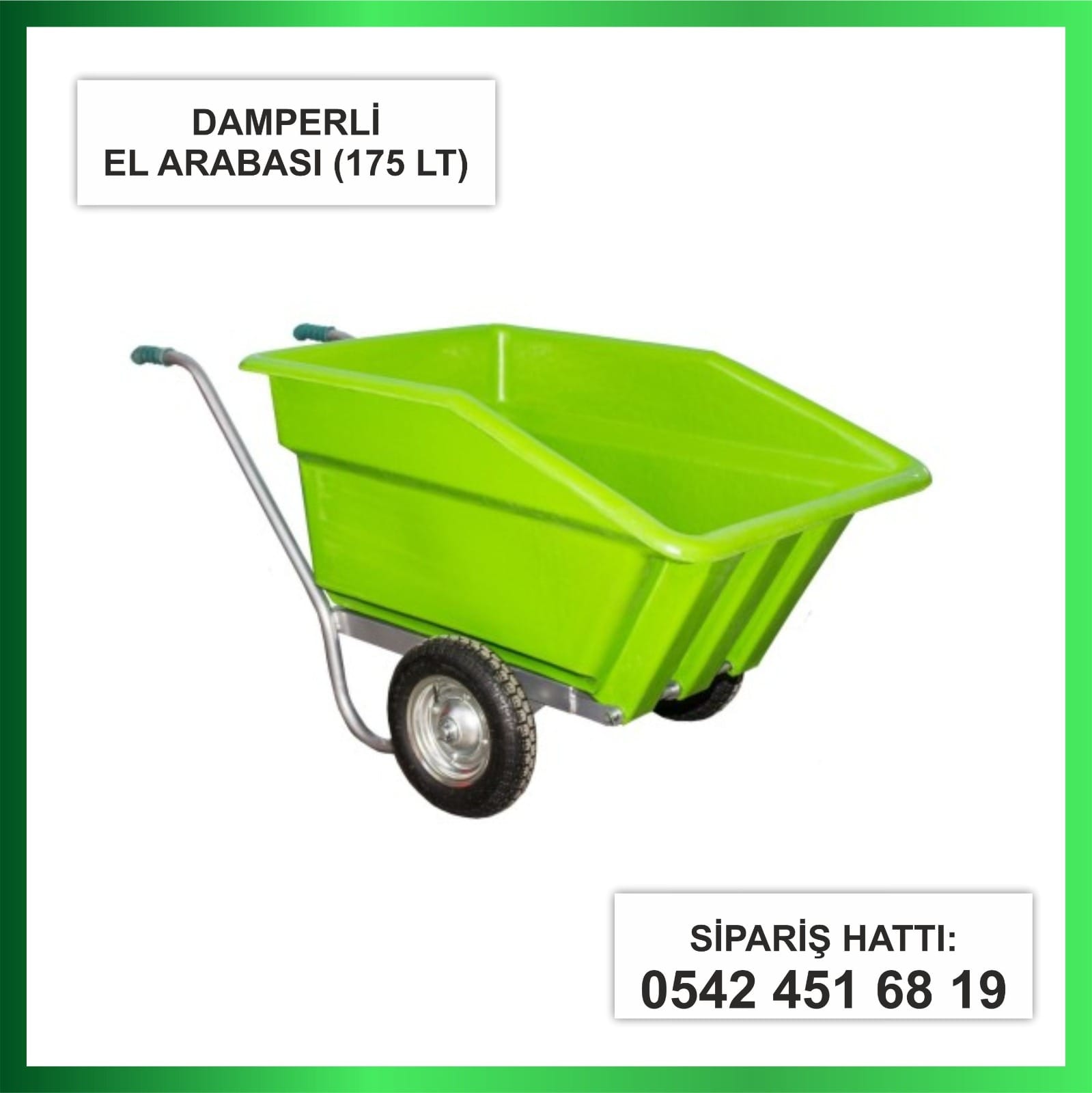 DAMPERLİ EL ARABASI (175LT) - TOPRAK FARM